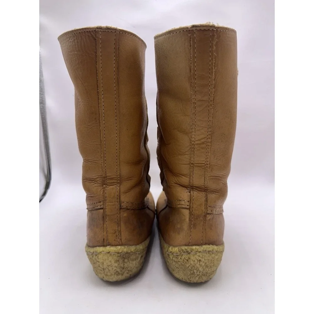 Cabelas 9119 Leather Mukluk Snow Boots Mens 10 Made in Canada Wool Crepe Sole